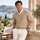 Hugues | Pull Homme Col V en Maille Douce Toucher Cachemire - vue 9