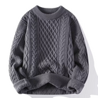 Ida | Pull Oversize Femme Toucher Cachemire à Torsades Col Rond - Gris