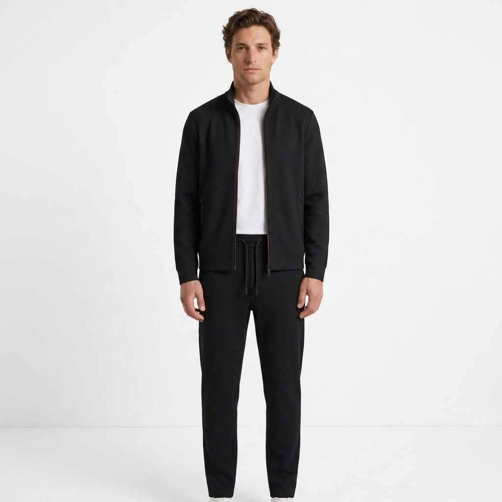 Ignace | Ensemble Homme Veste Zippée à Col Montant et Pantalon Jogging - Noir