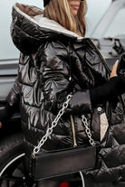 Ines Paris | Doudoune longue femme brillante à capuche ajustable