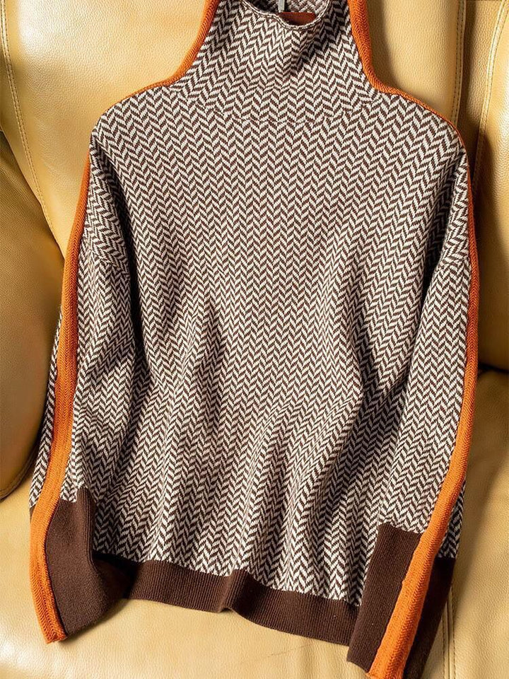 Isabeau | Pull Col Roulé Femme Toucher Cachemire en Maille Douce - vue 4