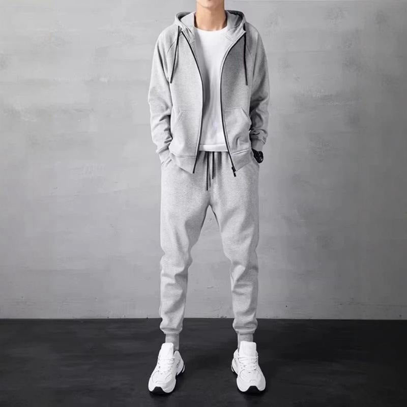 Joachim | Ensemble Survêtement Homme Veste Zippée à Capuche et Jogging Texturé - Gris
