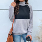 Jocelyne | Pull Col Montant Femme Effet Bouclette à Boutons-Pression - vue 1