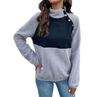 Jocelyne | Pull Col Montant Femme Effet Bouclette à Boutons-Pression - vue 5