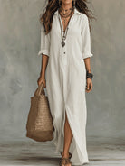 Joséphine | Robe Pull Femme Longue Col Roulé en Maille Douce Ajustée - Blanc