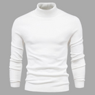 Julien | Pull Col Roulé Homme en Maille Fine Facile d'Entretien - Blanc