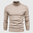 Julien | Pull Col Roulé Homme en Maille Fine Facile d'Entretien - Beige