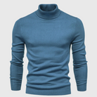 Julien | Pull Col Roulé Homme en Maille Fine Facile d'Entretien - Bleu pétrole