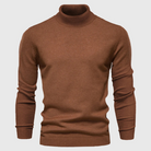 Julien | Pull Col Roulé Homme en Maille Fine Facile d'Entretien - Rouille