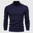 Julien | Pull Col Roulé Homme en Maille Fine Facile d'Entretien - Bleu marine
