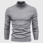 Julien | Pull Col Roulé Homme en Maille Fine Facile d'Entretien - Gris