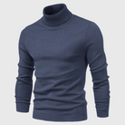 Julien | Pull Col Roulé Homme en Maille Fine Facile d'Entretien - Bleu ardoise