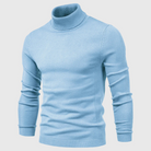 Julien | Pull Col Roulé Homme en Maille Fine Facile d'Entretien - Bleu ciel