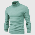 Julien | Pull Col Roulé Homme en Maille Fine Facile d'Entretien - Vert d'eau