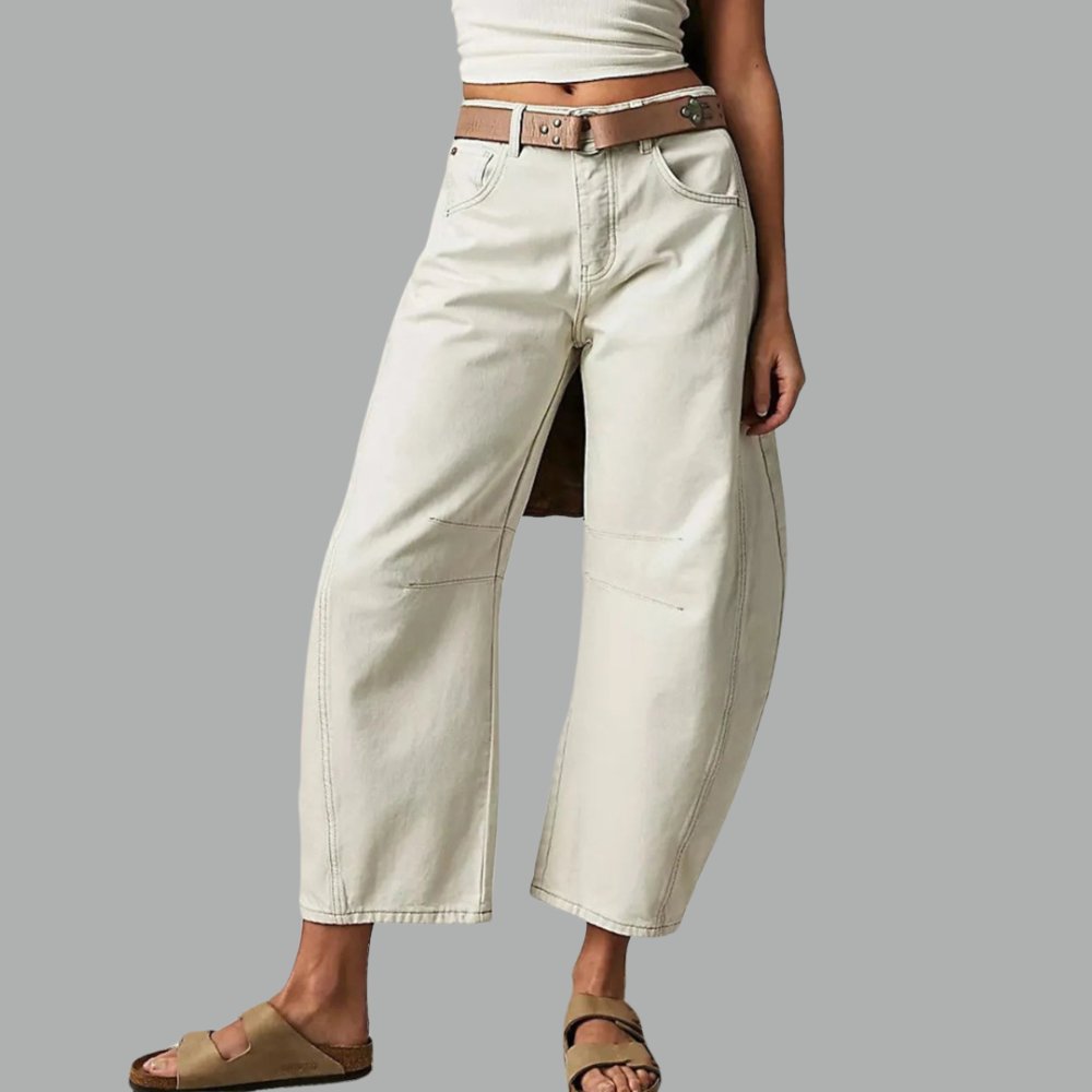 Laure | Jean Femme Taille Haute Coupe Baril à Cinq Poches - vue 5