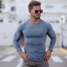 Lazare | Pull Col Rond Homme en Maille Côtelée Ajustée - Bleu jean