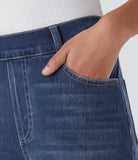 Léonie | Pantalon Femme en Denim Foncé Taille Haute pour l'Hiver - vue 5