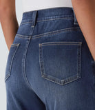 Léonie | Pantalon Femme en Denim Foncé Taille Haute pour l'Hiver - vue 6