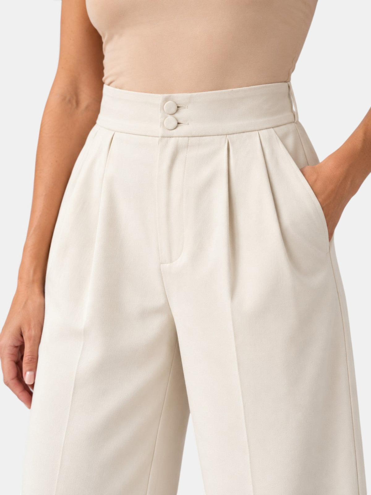 Liliane | Pantalon Femme Jambe Large à Taille Élastique Confortable - vue 4