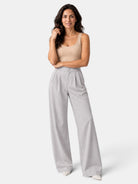 Liliane | Pantalon Femme Jambe Large à Taille Élastique Confortable - Gris
