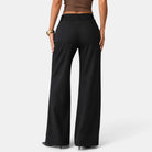 Lison | Pantalon Habillé Femme Large à Taille Haute et Double Bouton - vue 3