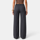 Lison | Pantalon Habillé Femme Large à Taille Haute et Double Bouton - vue 6