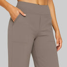 Lucienne | Pantalon Femme Extensible Taille Haute à Poches, Jambe Large - vue 3
