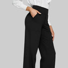 Lucienne | Pantalon Femme Extensible Taille Haute à Poches, Jambe Large - vue 6