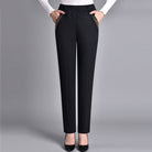 Madeleine | Jean Droit Stretch Femme Taille Élastique, Option Doublure Chaude - Noir – classique