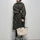 Doudoune longue femme coupe ample, grande capuche chaude