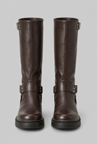 Maud | Bottes Biker Hautes Femme Effet Cuir à Sangle et Boucle - vue 3