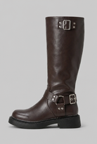 Maud | Bottes Biker Hautes Femme Effet Cuir à Sangle et Boucle - vue 4