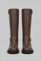 Maud | Bottes Biker Hautes Femme Effet Cuir à Sangle et Boucle - vue 7