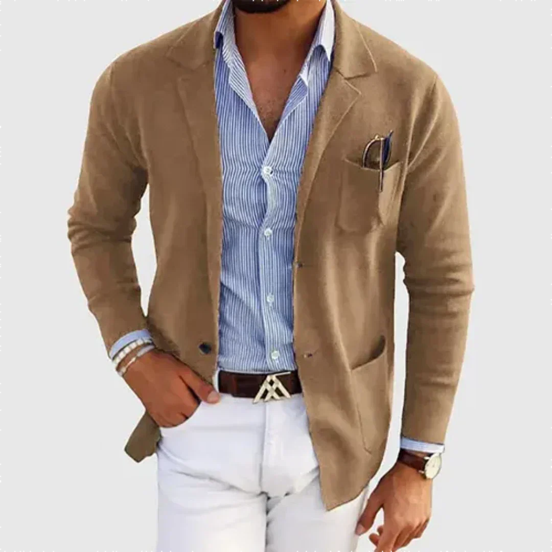 Maxence | Blazer Homme Chaud Doublé Coupe Fluide Élégante et Décontractée - Beige