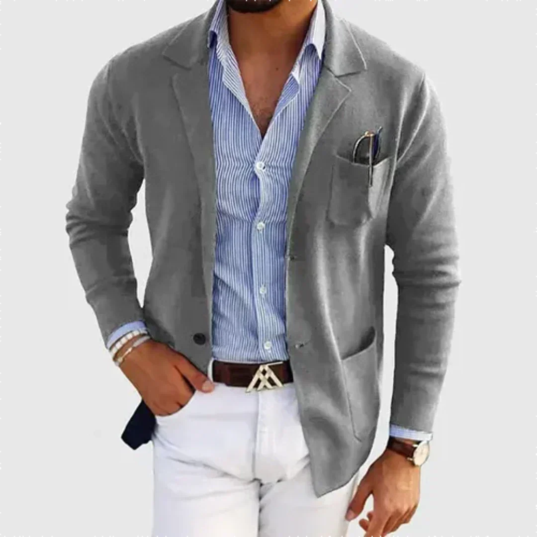 Maxence | Blazer Homme Chaud Doublé Coupe Fluide Élégante et Décontractée - Gris clair