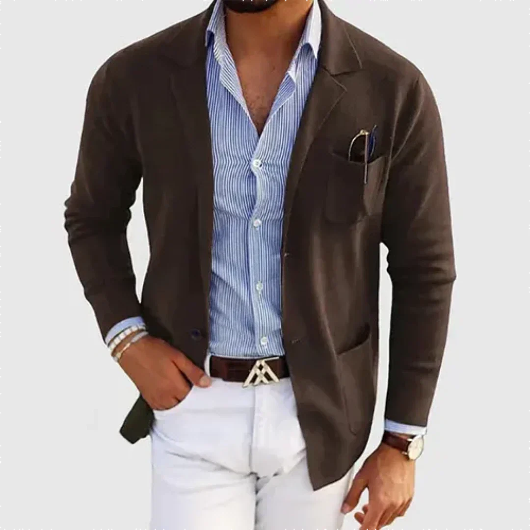 Maxence | Blazer Homme Chaud Doublé Coupe Fluide Élégante et Décontractée - Marron