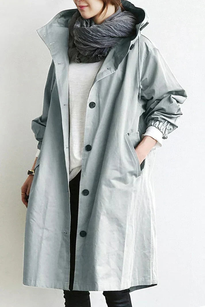 Ines Paris | Trench imperméable femme à capuche coupe longue
