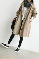 Ines Paris | Trench imperméable femme à capuche coupe longue