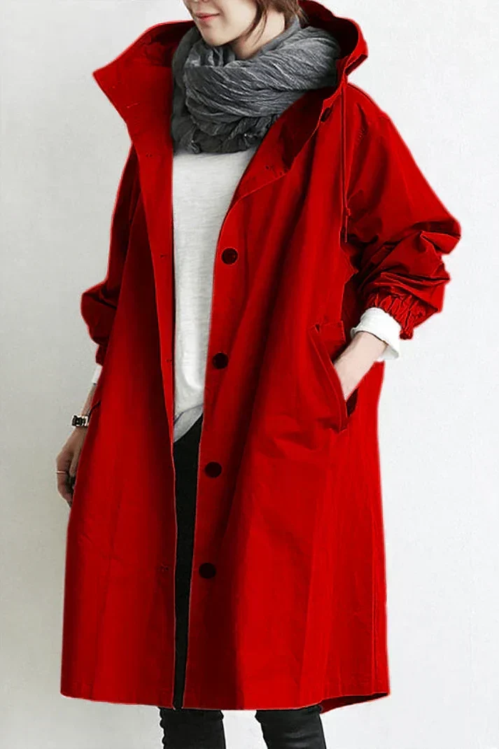 Ines Paris | Trench imperméable femme à capuche coupe longue