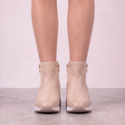Mireille | Bottines Compensées Femme Aspect Daim à Zip et Semelle Confort - vue 2