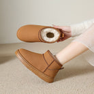 Nadège | Bottines d'Hiver Femme Fourrées Aspect Suédine - vue 3