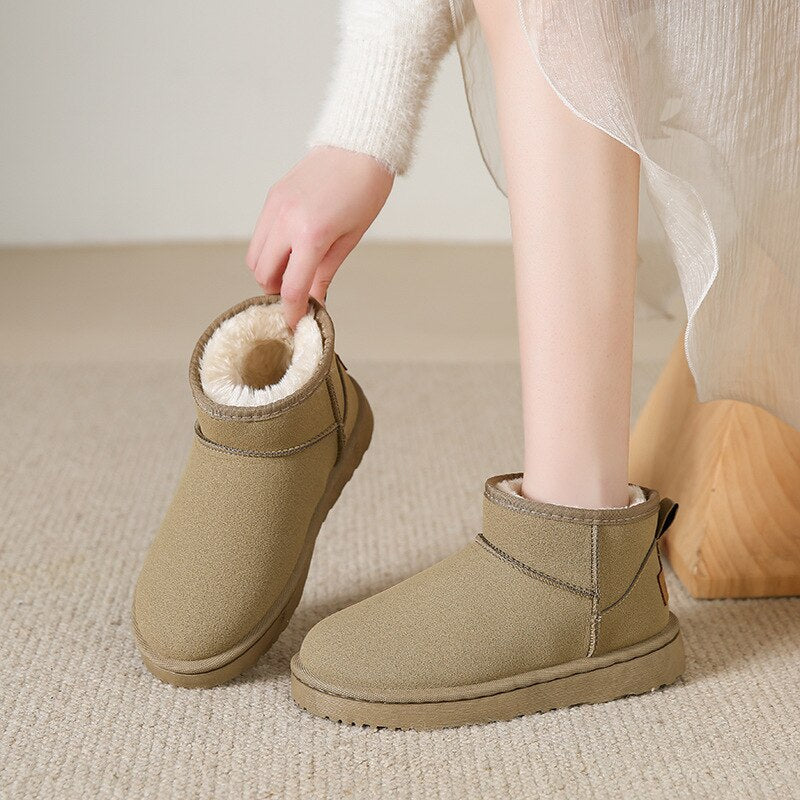 Nadège | Bottines d'Hiver Femme Fourrées Aspect Suédine - vue 5
