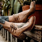Ninon | Chaussures Femme à Talon Carré et Triple Bride, Effet Cuir Vieilli - vue 3