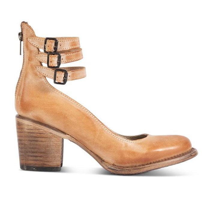 Ninon | Chaussures Femme à Talon Carré et Triple Bride, Effet Cuir Vieilli - vue 4