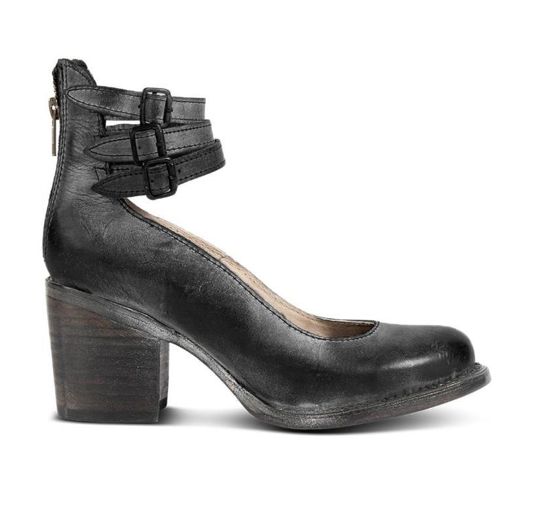 Ninon | Chaussures Femme à Talon Carré et Triple Bride, Effet Cuir Vieilli - vue 8