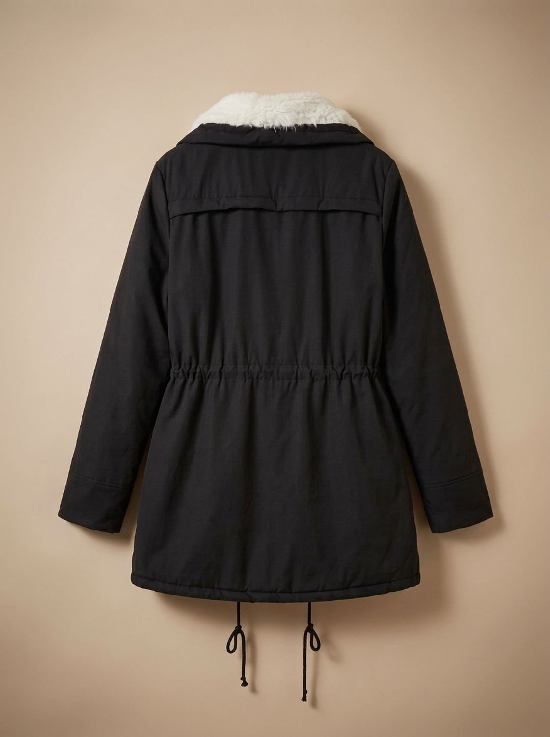 Noémie | Parka Mi-Longue Femme à Col Fausse Fourrure et Taille Coulissée - vue 5