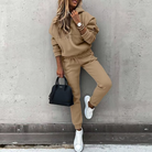 Oriane | Ensemble Jogging Femme Chaud Sweat à Capuche et Pantalon - Marron