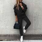 Oriane | Ensemble Jogging Femme Chaud Sweat à Capuche et Pantalon - Noir