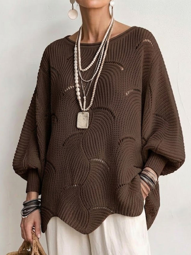 Ines Paris | Pull femme maille ajourée motif ondulé
