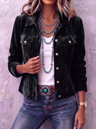 Ines Paris | Veste en velours femme vintage à boutons